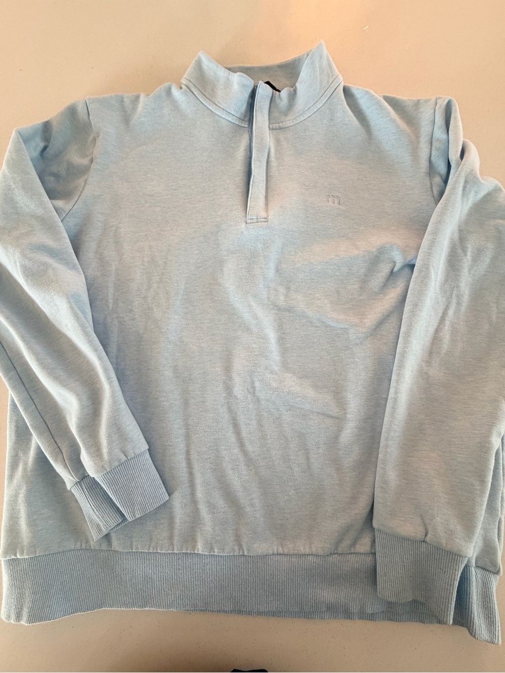Travis Mathew Light Blue Half-Zip Men's Sweater
